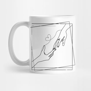 Lovers Hands Lineart Mug